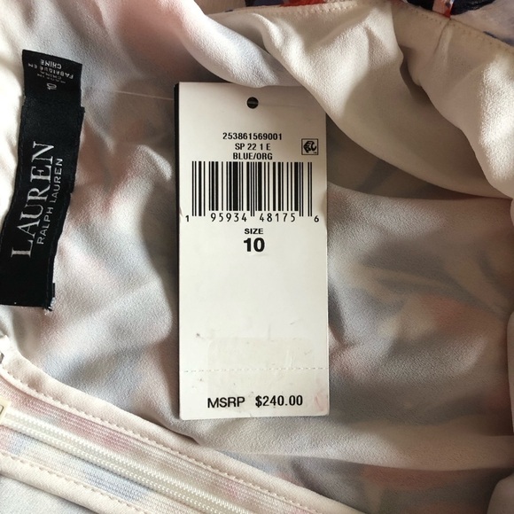 Lauren Ralph Lauren Maxi Off Shoulder Crinkled Georgette Floral Dress Size 10 - Picture 9 of 15